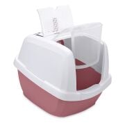Imac Maddy Kapalı Kedi Tuvaleti Pembe Beyaz 65 x 47,5 x 47,5 cm