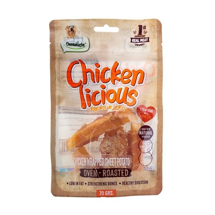 Dentalight Chicken Licious Kurutulmuş Tavuklu ve Tatlı Patatesli Köpek Ödül Maması 70gr