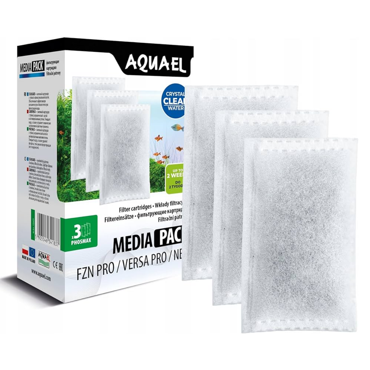 Aquael Media Pack FZN PRO PhosMAX Fosfat Giderici Filtre Kartuşu 3'lü Paket