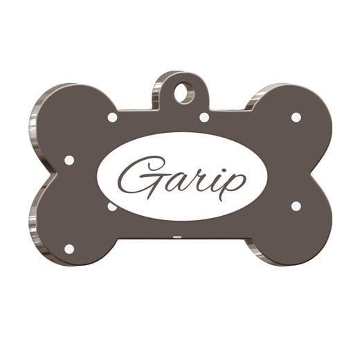 Pet Tag Art Kahverengi Kemik Şekilli Köpek Künyesi