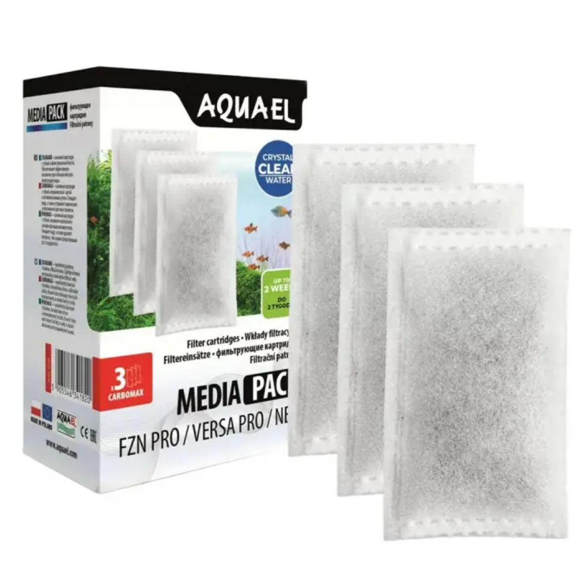 Aquael Media Pack FZN PRO CarboMAX Aktif Karbonlu Filtre Kartuşu 3'lü Paket