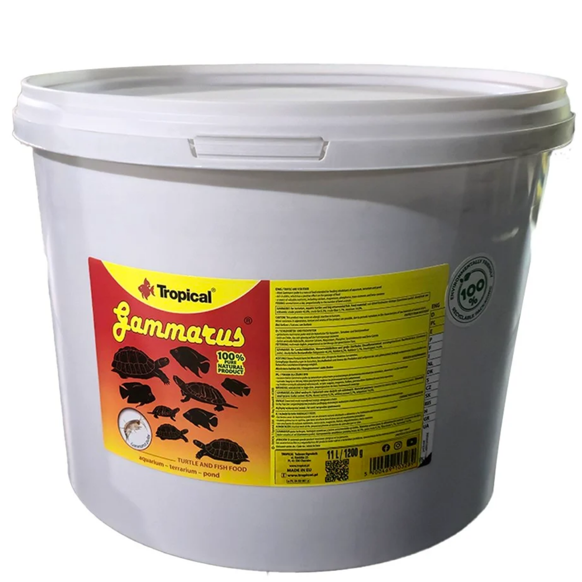Tropical Gammarus Doğal Kurutulmuş Kaplumbağa ve Balık Yemi 11 L 1200 Gr