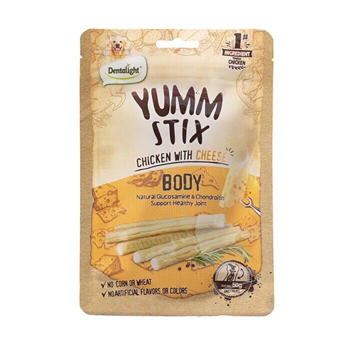 Dentalight Yumm Stix Tavuklu ve Peynirli Çubuk Köpek Ödül Maması 50gr