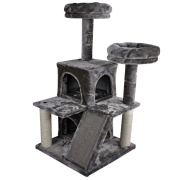 Tommy Çok Katlı Rampalı Evli Kedi Tırmalama Platformu Gri 50 x 50 x 116 cm