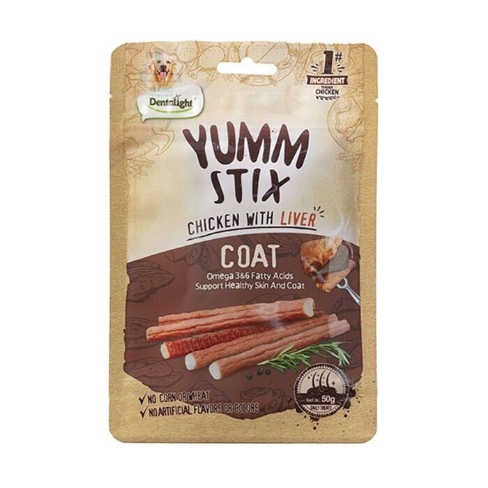 Dentalight Yumm Stix Tavuklu ve Ciğerli Çubuk Köpek Ödül Maması 50gr