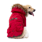 PawStar Kırmızı Charles Büyük Irk Köpek Yağmurluk Mont 6XL