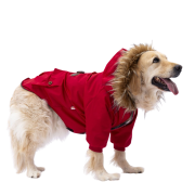 PawStar Kırmızı Charles Büyük Irk Köpek Yağmurluk Mont 6XL