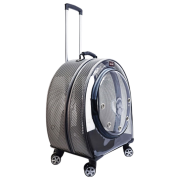 Migno Jumbo Model Tekerlekli Kedi Köpek Taşıma Çantası Fileli Gri 53 x 33 x 53 cm