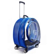 Migno Jumbo Tekerlekli Kedi Köpek Taşıma Çantası Fileli Mavi 53 x 33 x 53 cm