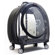 Migno Jumbo Tekerlekli Kedi Köpek Taşıma Çantası Fileli Siyah 53 x 33 x 53 cm