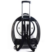 Migno Jumbo Tekerlekli Kedi Köpek Taşıma Çantası Şeffaf Fileli Gri 53 x 33 x 53 cm