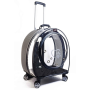 Migno Jumbo Tekerlekli Kedi Köpek Taşıma Çantası Şeffaf Fileli Gri 53 x 33 x 53 cm