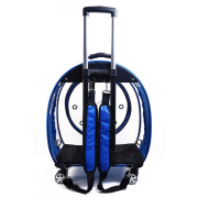 Migno Jumbo Tekerlekli Kedi Köpek Taşıma Çantası Şeffaf Fileli Mavi 53 x 33 x 53 cm