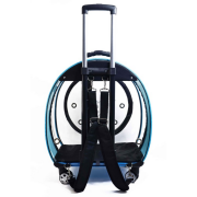 Migno Jumbo Tekerlekli Kedi Köpek Taşıma Çantası Şeffaf Fileli Turkuaz 53 x 33 x 53 cm