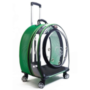 Migno Jumbo Tekerlekli Kedi Köpek Taşıma Çantası Şeffaf Fileli Yeşil 53 x 33 x 53 cm