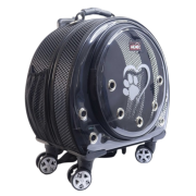 Migno Space Tekerlekli Kedi Köpek Taşıma Çantası Fileli Siyah 48 x 22 x 48 cm