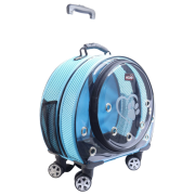 Migno Space Tekerlekli Kedi Köpek Taşıma Çantası Fileli Turkuaz 48 x 22 x 48 cm