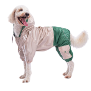 PawStar Bej Yeşil Bicolor Büyük Irk Tulum Yağmurluk 5XL