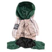 PawStar Bej Yeşil Bicolor Büyük Irk Tulum Yağmurluk 6XL