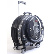 Migno Space Tekerlekli Kedi Köpek Taşıma Çantası Şeffaf Fileli Siyah 48 x 22 x 48 cm