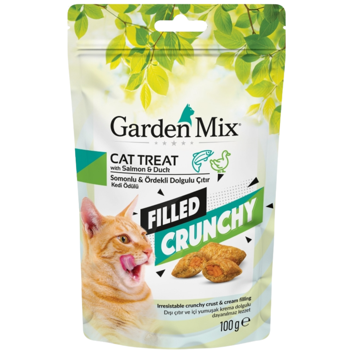 Gardenmix Somonlu Ve Ördekli İçi Dolgulu Çıtır Kedi Ödülü 100 Gr