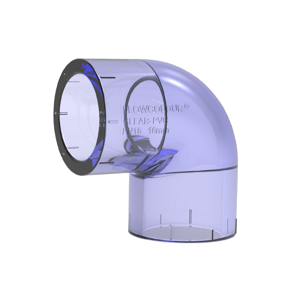90° Dirsek ( 90° Elbow ) - Purple Clear - UPVC