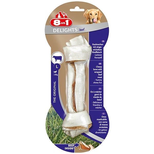 8 In 1 Delights Bone L Biftekli Köpek Ağız Temizleme Kemiği