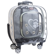 Migno Prestige Şeffaf Kedi Köpek Büyük Taşıma Çantası - Gri 46 x 22 x 46 cm