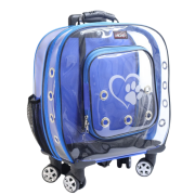 Migno Prestige Şeffaf Kedi Köpek Büyük Taşıma Çantası - Mavi 46 x 22 x 46 cm