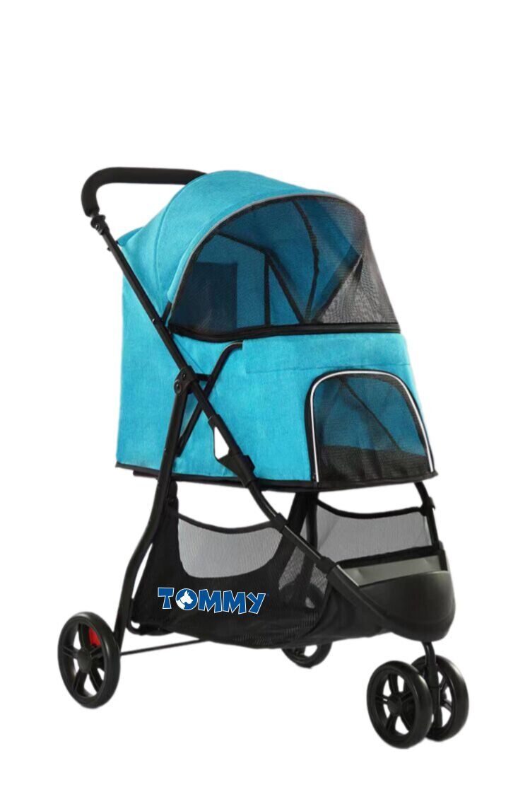 Tommy Evcil Hayvan Arabası Turkuaz 74.5 x 52.2 x 98 cm Max 15 kg