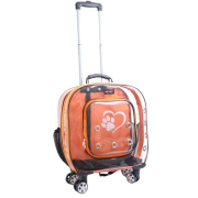 Migno Prestige Şeffaf Kedi Köpek Büyük Taşıma Çantası - Turuncu 46 x 22 x 46 cm