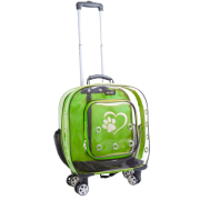 Migno Prestige Şeffaf Kedi Köpek Büyük Taşıma Çantası - Yeşil 46 x 22 x 46 cm