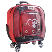 Migno Prestige Fileli Kedi Köpek Büyük Taşıma Çantası - Kırmızı 46 x 22 x 46 cm