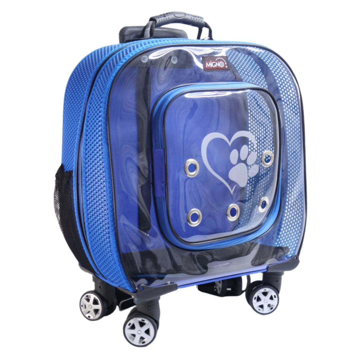 Migno Prestige Fileli Kedi Köpek Büyük Taşıma Çantası - Mavi 46 x 22 x 46 cm