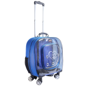 Migno Prestige Fileli Kedi Köpek Büyük Taşıma Çantası - Mavi 46 x 22 x 46 cm