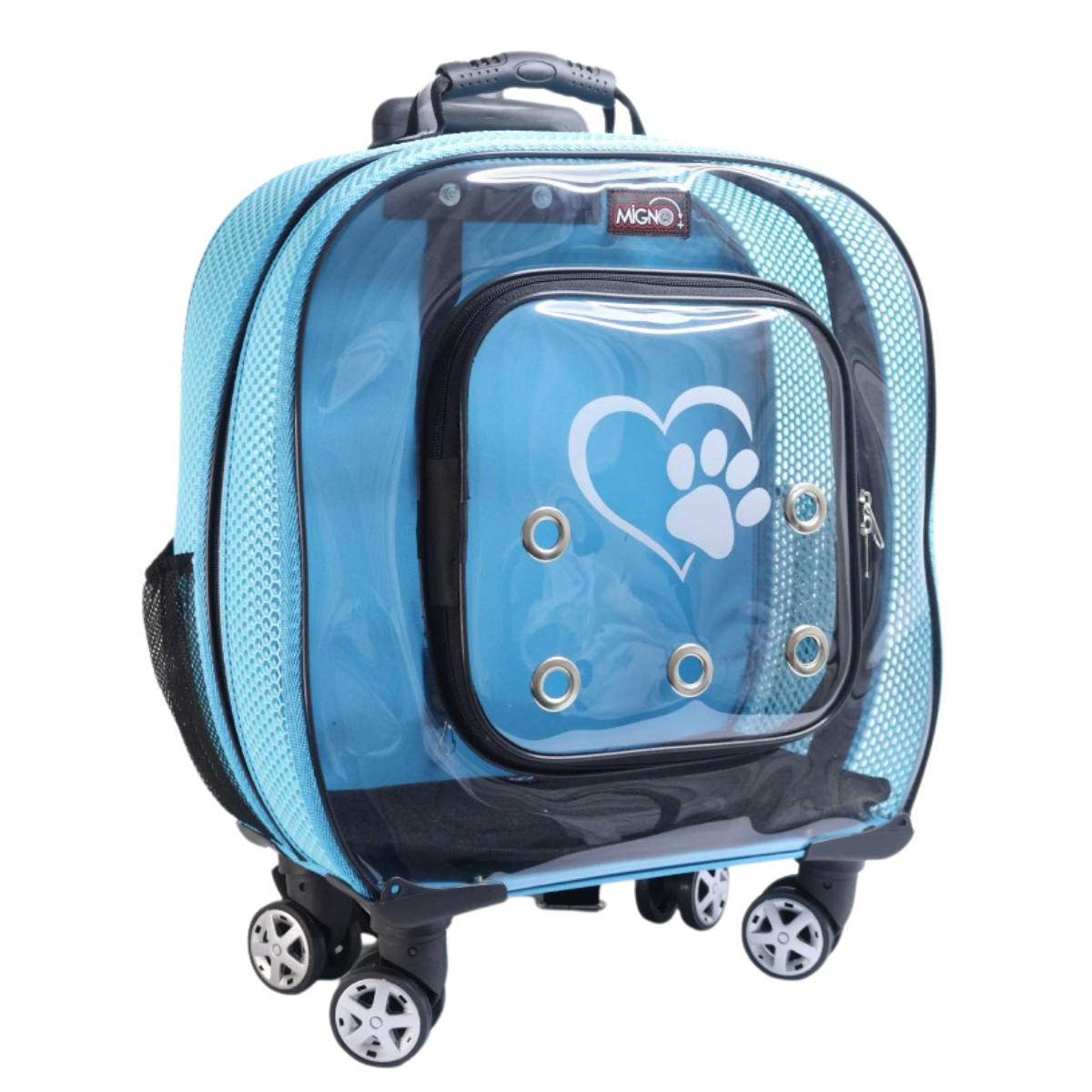 Migno Prestige Fileli Kedi Köpek Büyük Taşıma Çantası - Turkuaz 46 x 22 x 46 cm