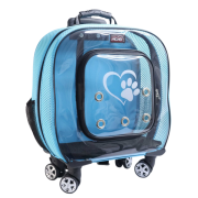 Migno Prestige Fileli Kedi Köpek Büyük Taşıma Çantası - Turkuaz 46 x 22 x 46 cm