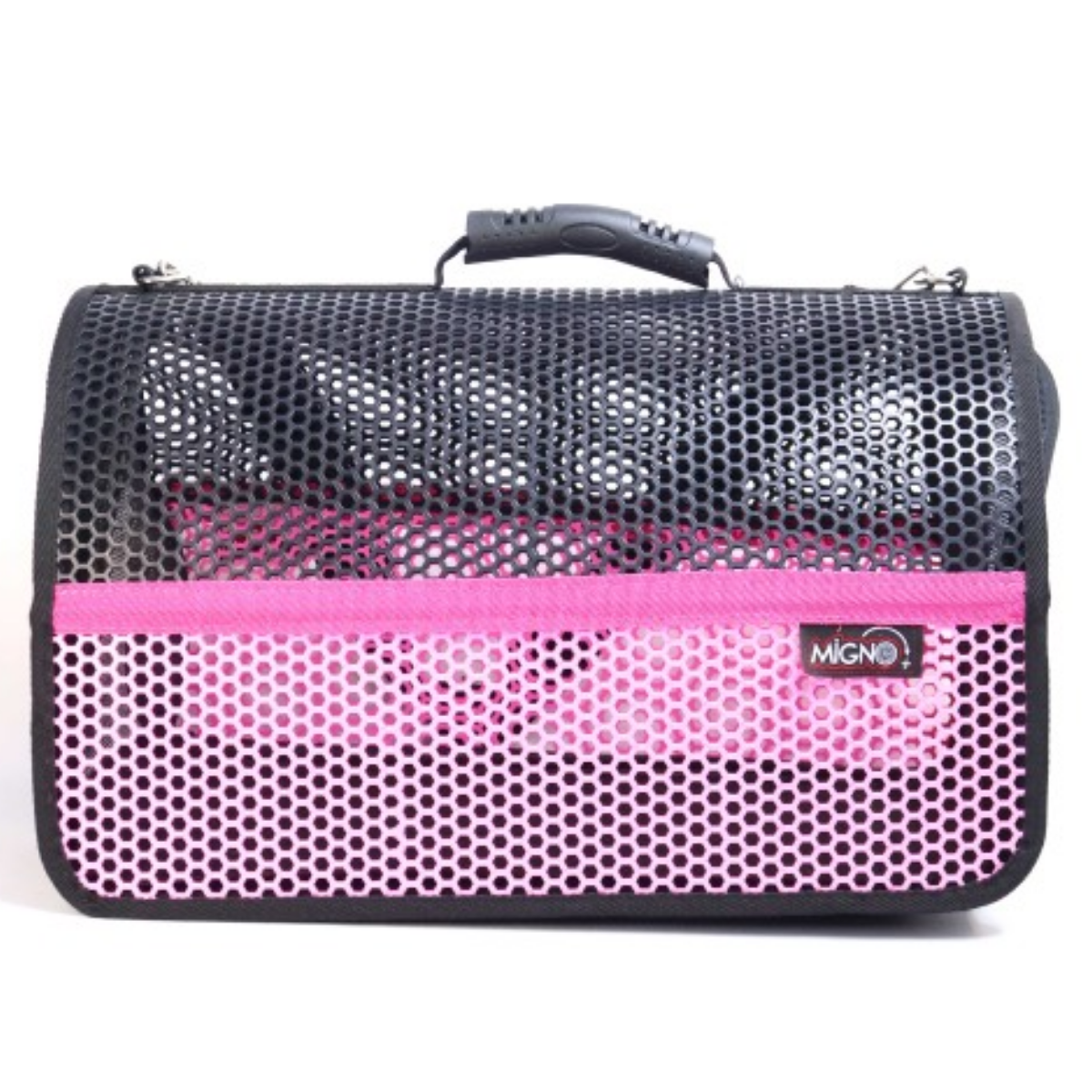 Migno Flybag Voyager Kedi Köpek Taşıma Çantası - Pembe Siyah 46 x 30 x 27 cm