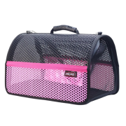 Migno Flybag Voyager Kedi Köpek Taşıma Çantası - Pembe Siyah 46 x 30 x 27 cm