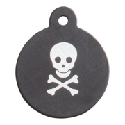 IMARC Large Black Circle, Pirate Style Skull & Crossbones Köpek İsimliği