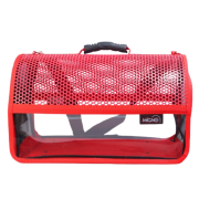 Migno Flybag Voyager Şeffaf Fileli Kedi Köpek Taşıma Çantası - Kırmızı 46 x 30 x 27 cm