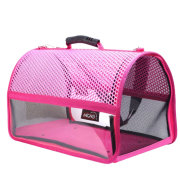Migno Flybag Voyager Şeffaf Fileli Kedi Köpek Taşıma Çantası - Pembe 46 x 30 x 27 cm