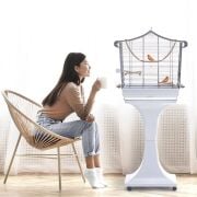 Imac Sofia Ayaklı Kuş Kafesi Mor - Lacivert 62,5 x 33 x 61 / 132 cm