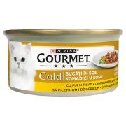 Purina Gourmet Gold Parça Etli Tavuklu Ciğerli Konserve Kedi Maması 85gr