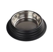 Oripet Kabartma Çizgili Siyah Çelik Mama Kabı 16 Oz-15.5cm