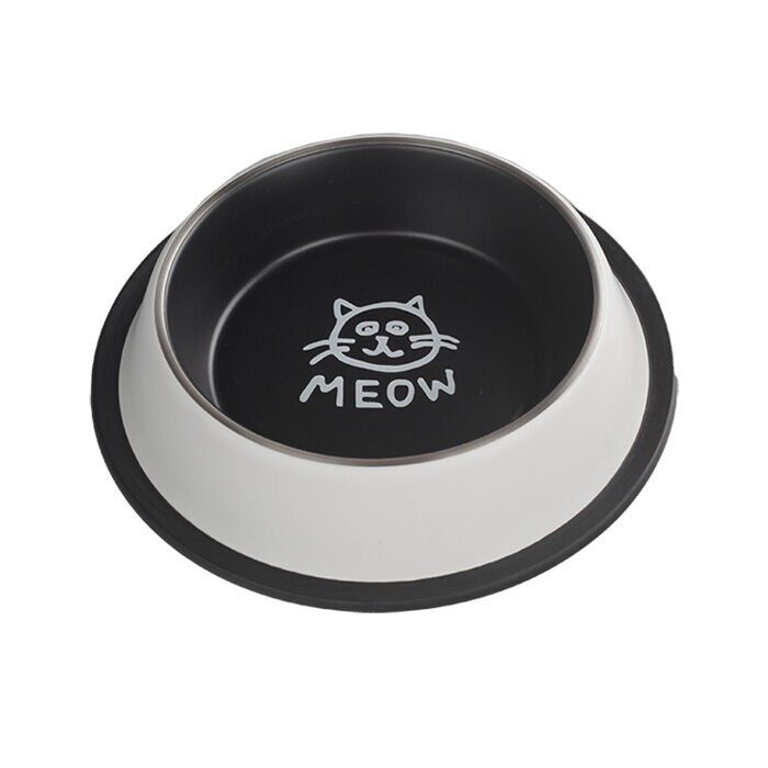 Oripet Kedi Desenli Çelik Mama Kabı 8 Oz 12 cm