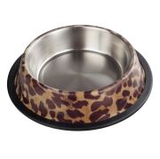 Oripet Leoparlı Desen Çelik Mama Kabı 8 Oz 12 cm