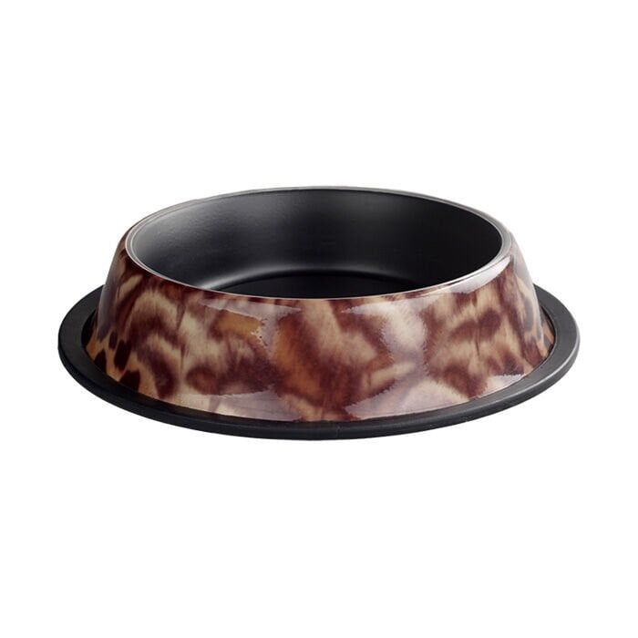 Oripet Leopar Desenli Çelik Mama Kabı 16 Oz 15.5 cm
