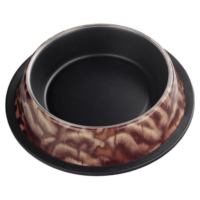 Oripet Leopar Desenli Çelik Mama Kabı 32 Oz 18 cm