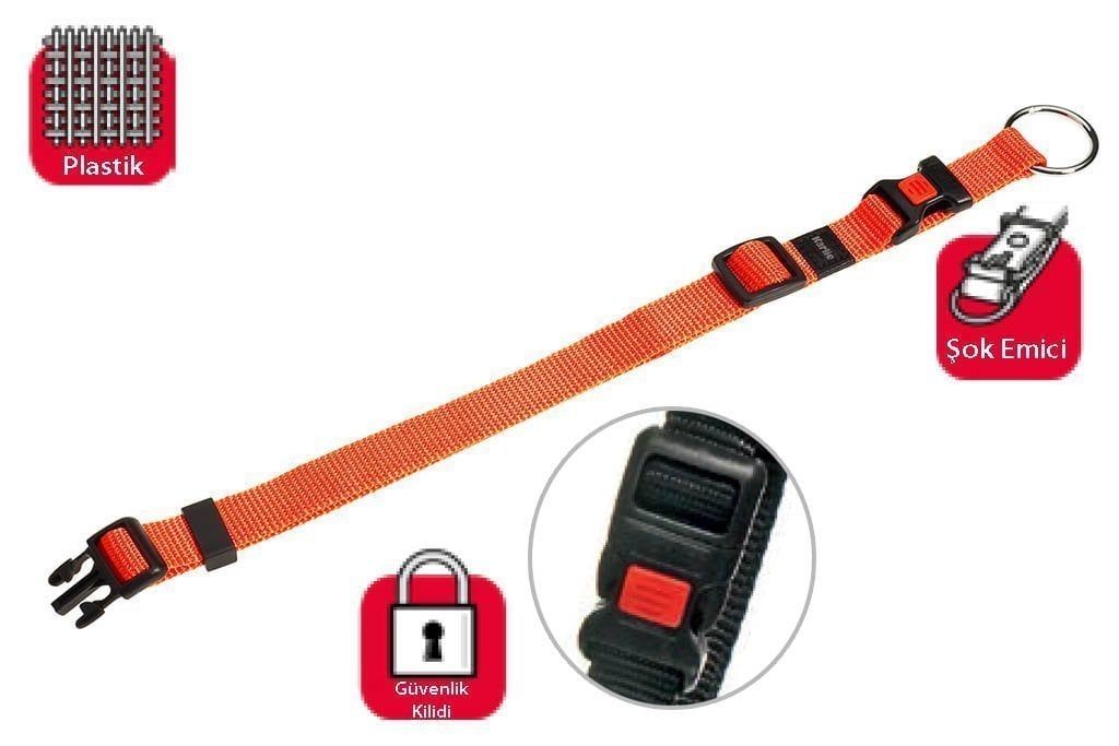 Karlie Turuncu Kilitli Boyun Tasması (S Beden) 30-45 Cm